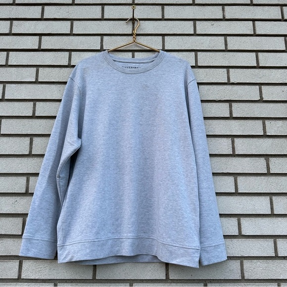 MIZZEN+MAIN Men's Light Gray Heather Fairway Crewneck Sweater Cotton Modal - Picture 1 of 8